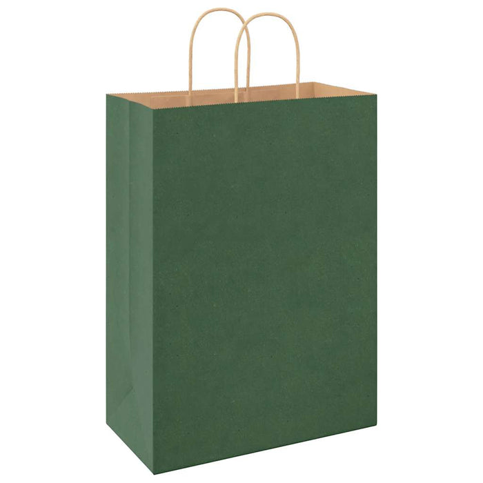 Pungi de hârtie 250 buc cu mânere verde 32x17x44 cm WALTI