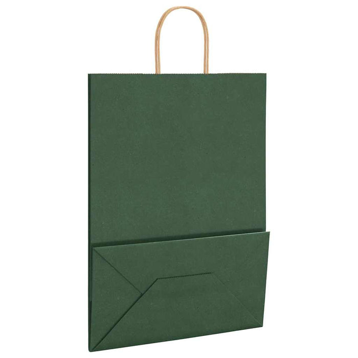 Pungi de hârtie 250 buc cu mânere verde 32x17x44 cm WALTI