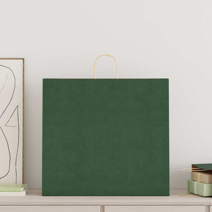 Pungi de hârtie 250 buc cu mânere verde 54x15x49 cm - WALTI WALTI