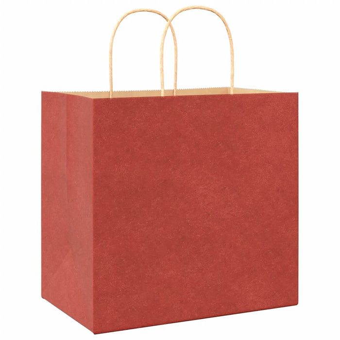 Pungi de hârtie 250 buc cu mânere roșii 26x17x25 cm WALTI