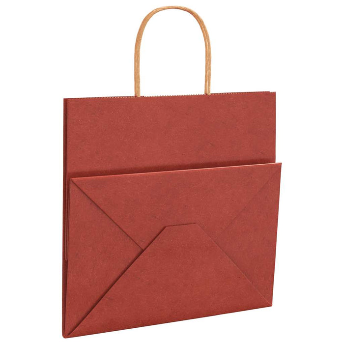 Pungi de hârtie 250 buc cu mânere roșii 26x17x25 cm WALTI