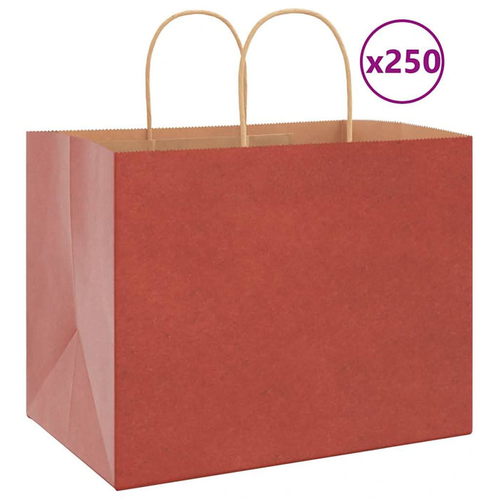 Pungi de hârtie 250 buc cu mânere roșii 32x22x24 cm WALTI