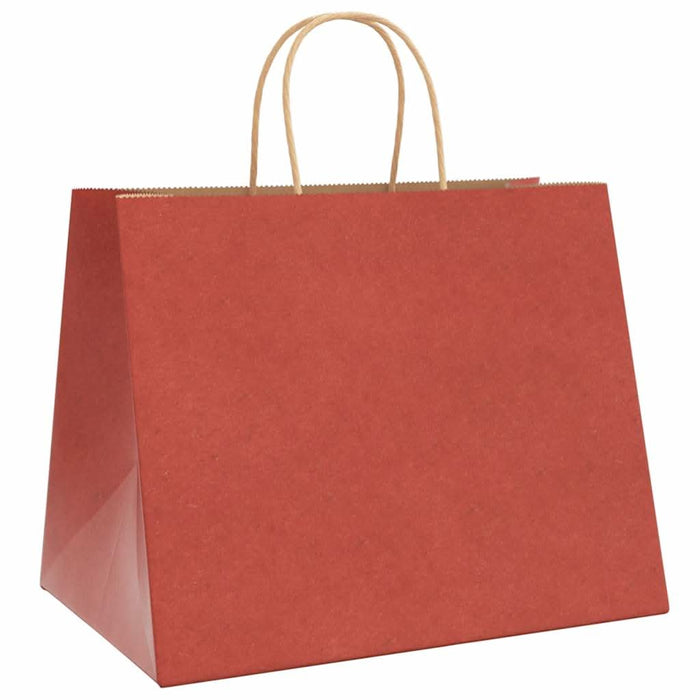 Pungi de hârtie 250 buc cu mânere roșii 32x22x24 cm WALTI