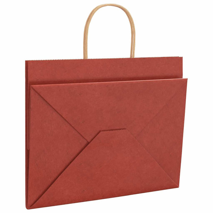 Pungi de hârtie 250 buc cu mânere roșii 32x22x24 cm WALTI