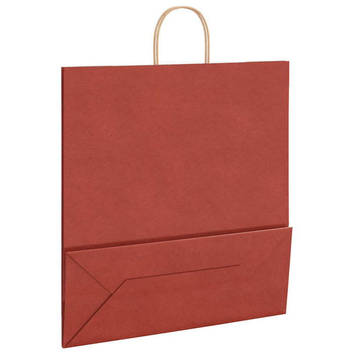 Pungi de hârtie 250 buc cu mânere roșii 45x17x48 cm WALTI