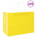 Pungi de hârtie 50 buc cu mânere galbene 32x17x25 cm - WALTI WALTI
