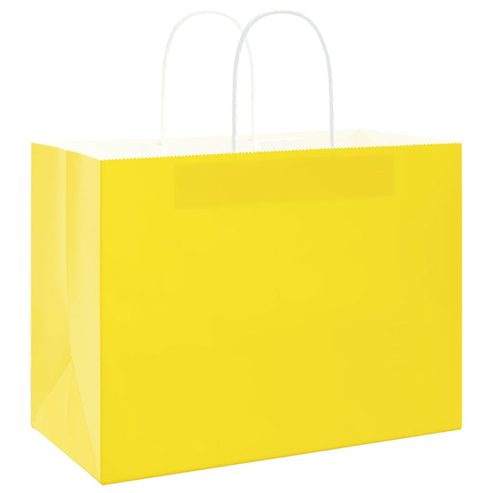 Pungi de hârtie 50 buc cu mânere galbene 32x17x25 cm - WALTI WALTI