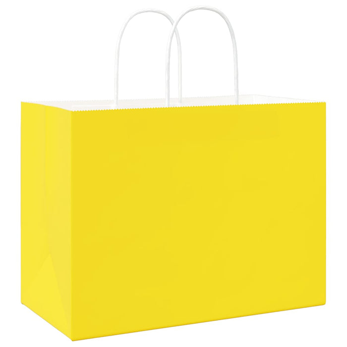 Pungi de hârtie 50 buc cu mânere galbene 32x17x25 cm - WALTI WALTI