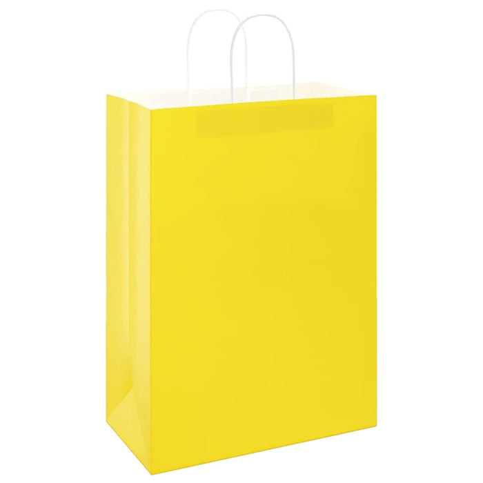Pungi de hârtie 50 buc cu mânere galbene 32x17x44 cm - WALTI WALTI