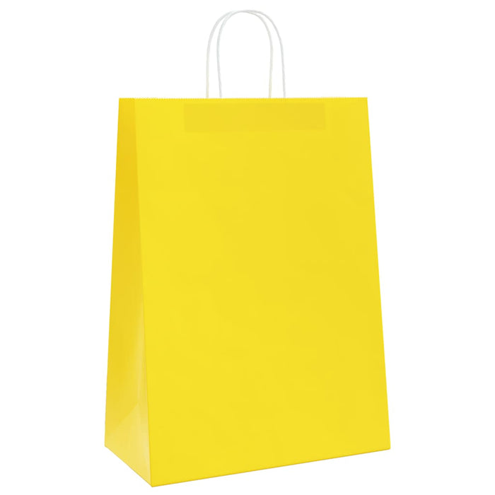 Pungi de hârtie 50 buc cu mânere galbene 32x17x44 cm - WALTI WALTI