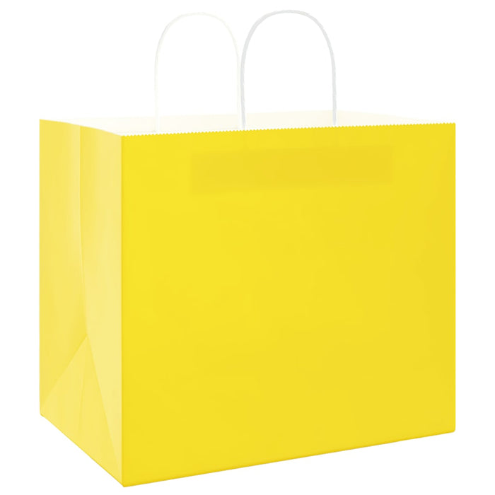 Pungi de hârtie 50 buc cu mânere galbene 32x22x28 cm WALTI