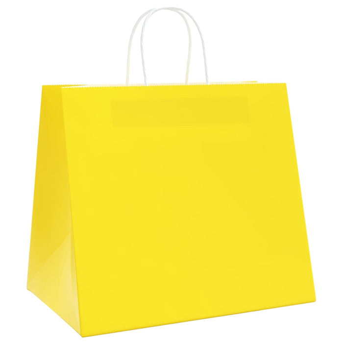Pungi de hârtie 50 buc cu mânere galbene 32x22x28 cm WALTI