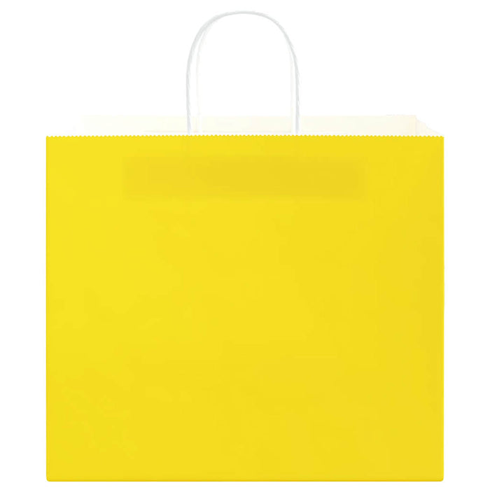 Pungi de hârtie 50 buc cu mânere galbene 32x22x28 cm WALTI