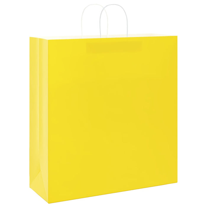 Pungi de hârtie 50 buc cu mânere galbene 45x17x48 cm WALTI