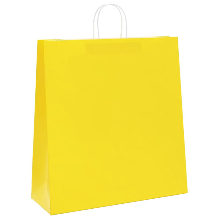 Pungi de hârtie 50 buc cu mânere galbene 45x17x48 cm WALTI