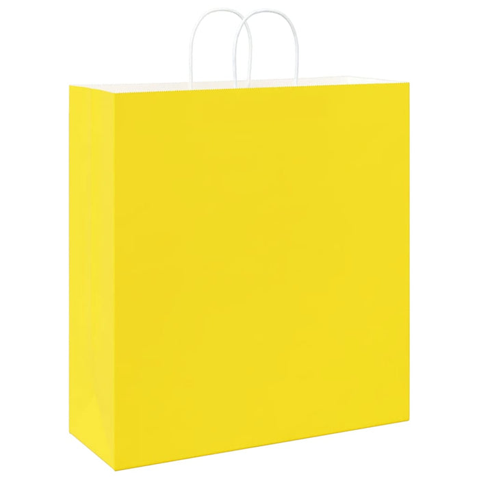 Pungi de hârtie 50 buc cu mânere galbene 45x17x48 cm WALTI