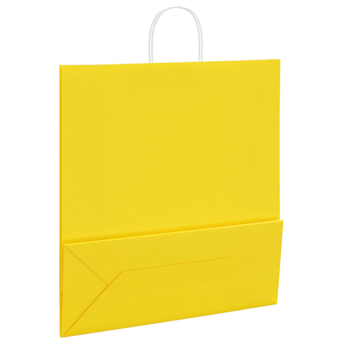 Pungi de hârtie 50 buc cu mânere galbene 45x17x48 cm WALTI