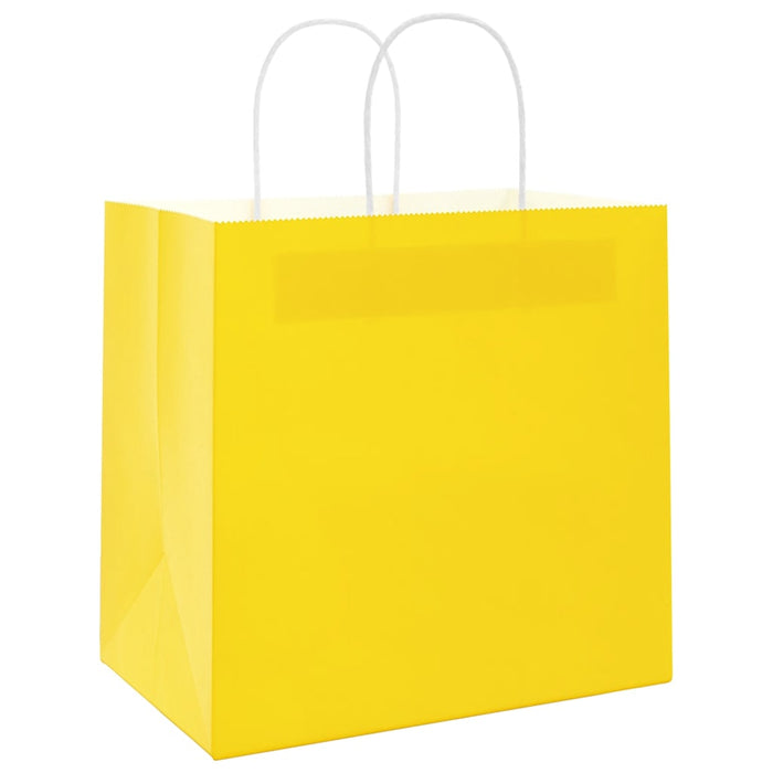 Pungi de hârtie 250 buc cu mânere galbene 26x17x25 cm WALTI