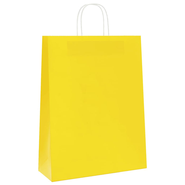 Pungi de hârtie 250 buc cu mânere galbene 32x12x42 cm WALTI