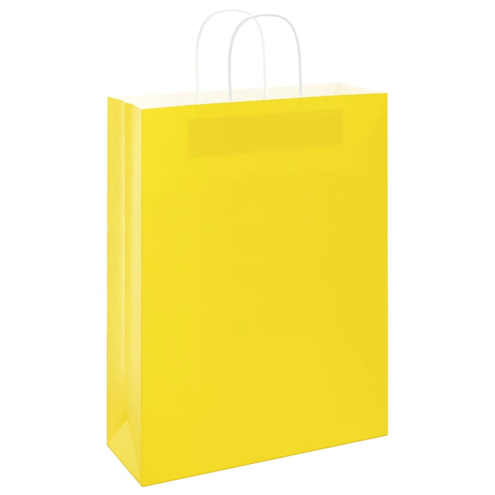 Pungi de hârtie 250 buc cu mânere galbene 32x12x42 cm WALTI