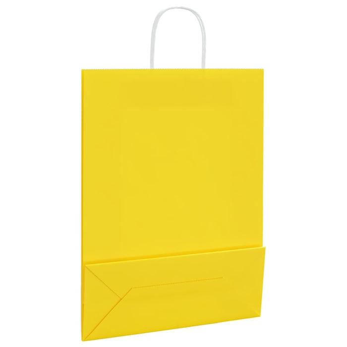 Pungi de hârtie 250 buc cu mânere galbene 32x12x42 cm WALTI