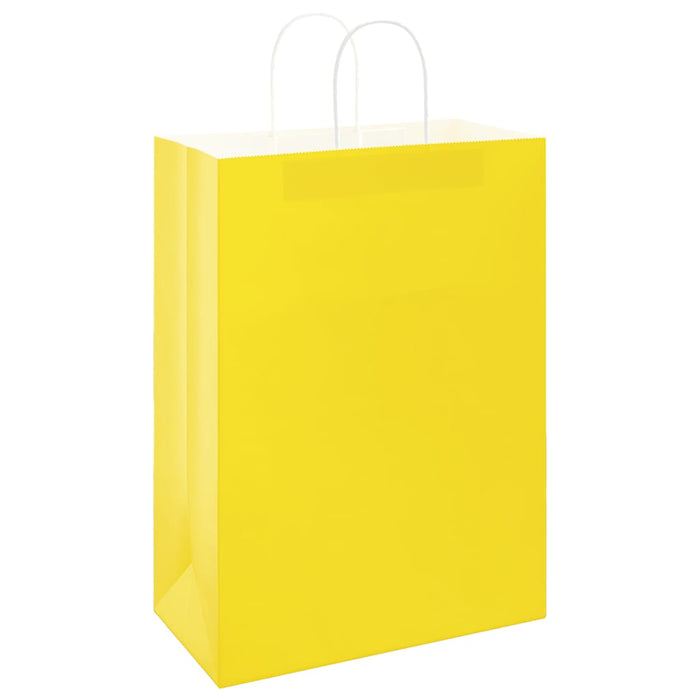Pungi de hârtie 250 buc cu mânere galbene 32x17x44 cm - WALTI WALTI