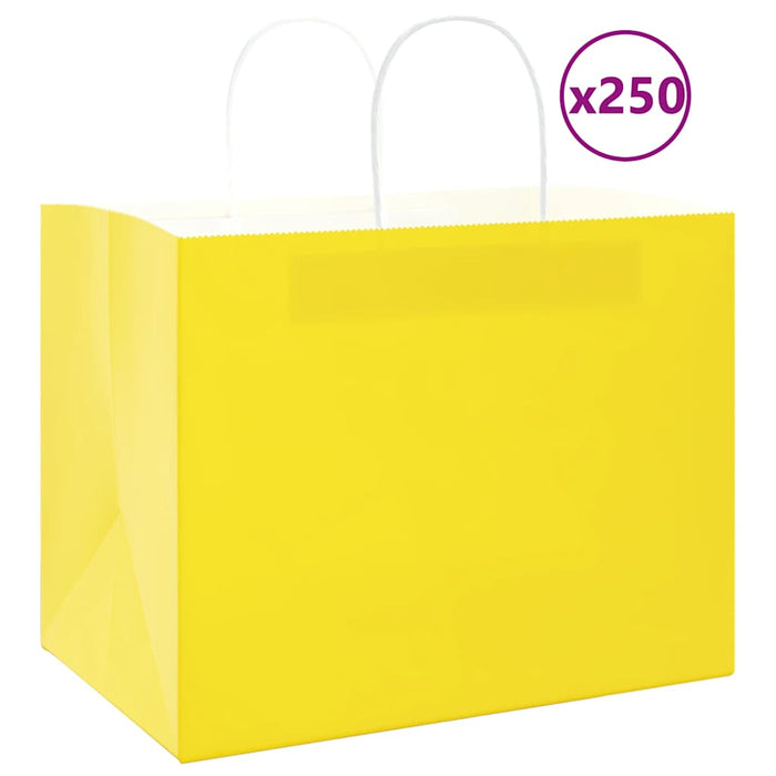 Pungi de hârtie 250 buc cu mânere galbene 32x22x24 cm - WALTI WALTI