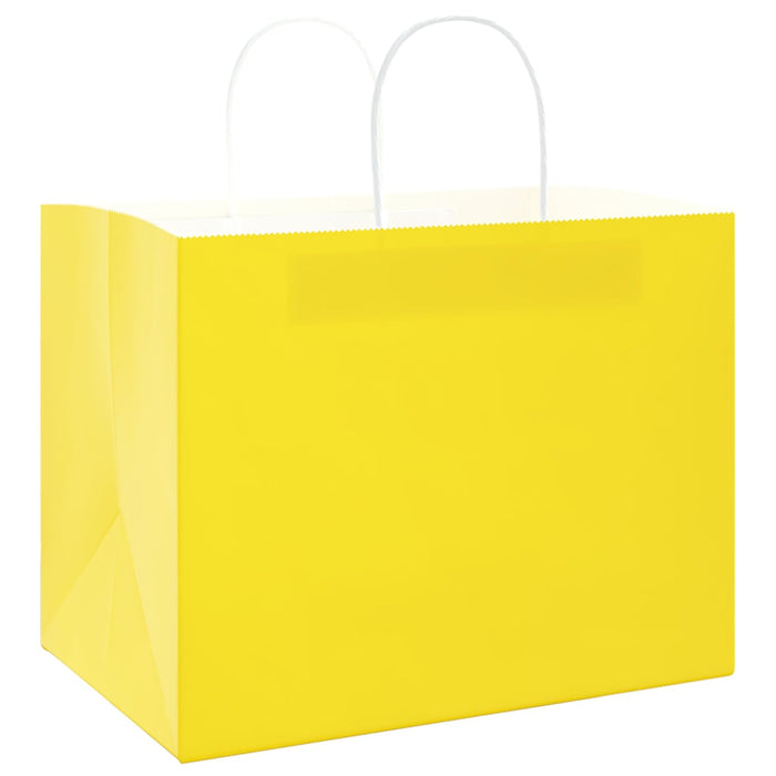 Pungi de hârtie 250 buc cu mânere galbene 32x22x24 cm - WALTI WALTI
