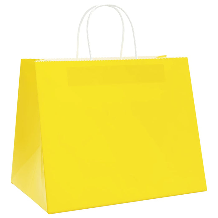 Pungi de hârtie 250 buc cu mânere galbene 32x22x24 cm - WALTI WALTI