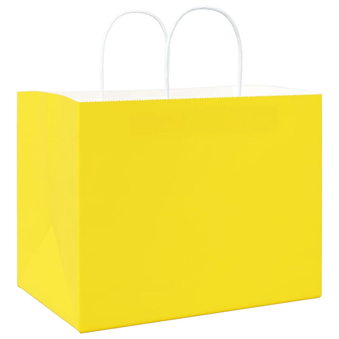 Pungi de hârtie 250 buc cu mânere galbene 32x22x24 cm - WALTI WALTI