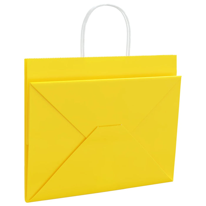 Pungi de hârtie 250 buc cu mânere galbene 32x22x24 cm - WALTI WALTI