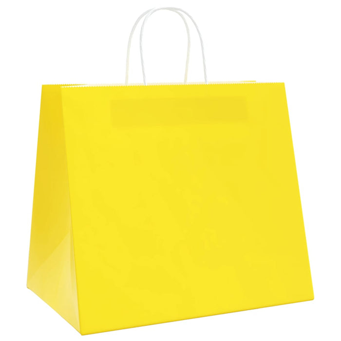 Pungi de hârtie 250 buc cu mânere galbene 32x22x28 cm - WALTI WALTI