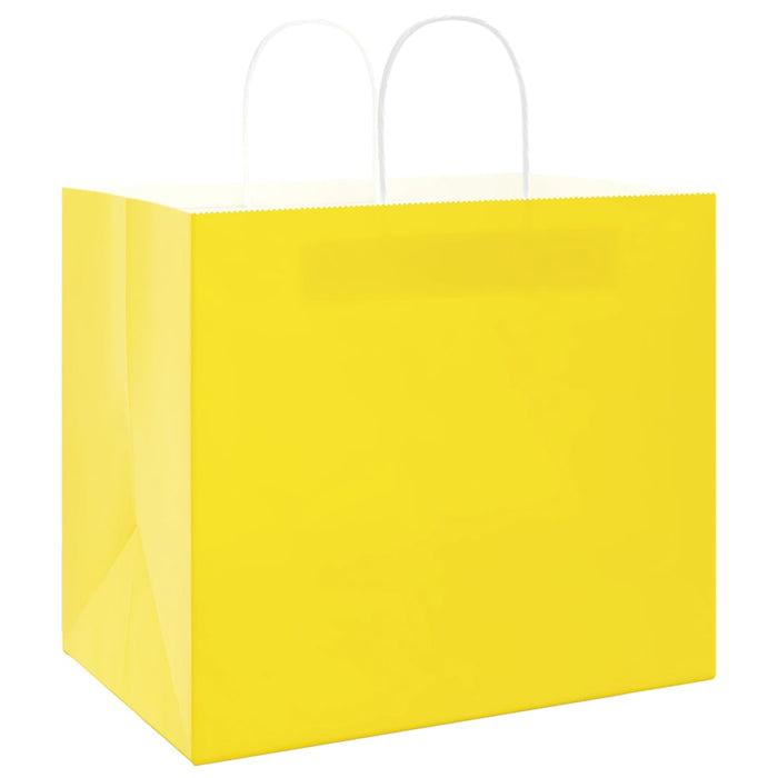 Pungi de hârtie 250 buc cu mânere galbene 32x22x28 cm - WALTI WALTI