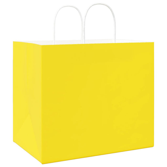 Pungi de hârtie 250 buc cu mânere galbene 32x22x28 cm - WALTI WALTI