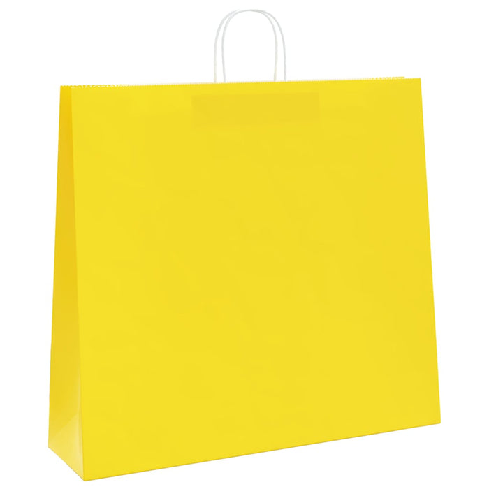 Pungi de hârtie 250 buc cu mânere galbene 54x15x49 cm - WALTI WALTI