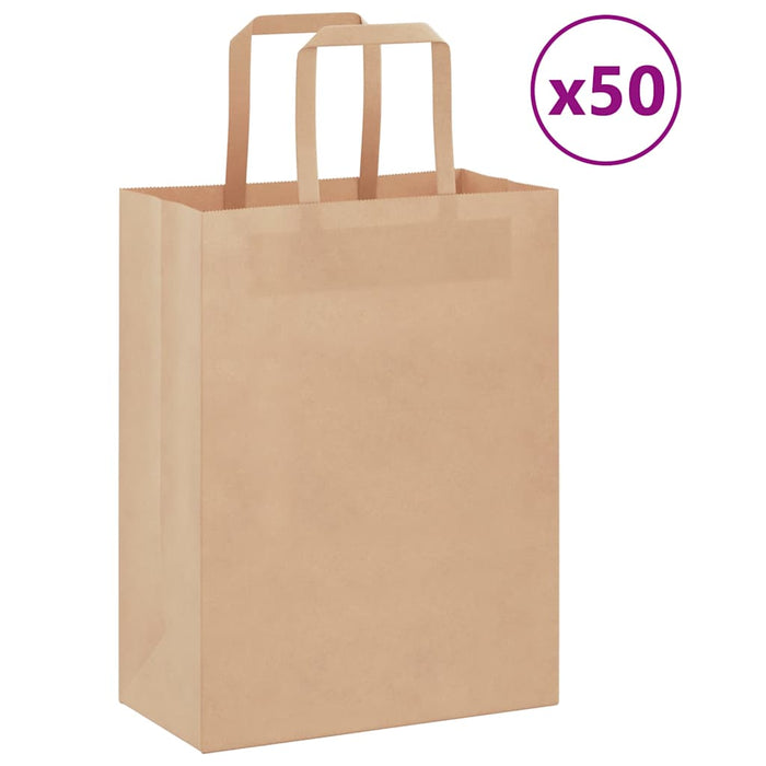 Pungi de hârtie 50 buc cu mânere maro 21x11x28 cm - WALTI WALTI