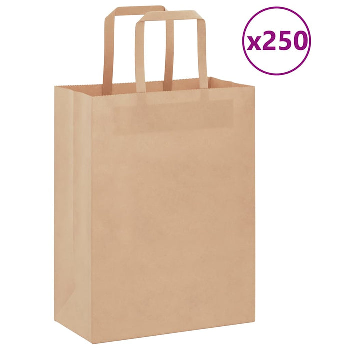 Pungi de hârtie 250 buc cu mânere maro 21x11x28 cm - WALTI WALTI