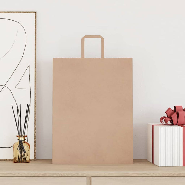 Pungi de hârtie 250 buc cu mânere maro 32x12x42 cm - WALTI WALTI
