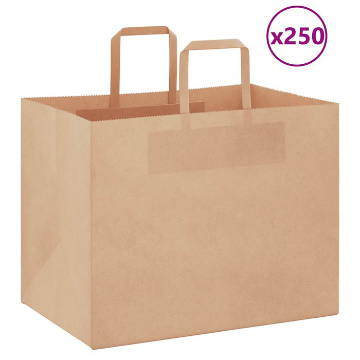 Pungi de hârtie 250 buc cu mânere maro 32x22x24 cm - WALTI WALTI