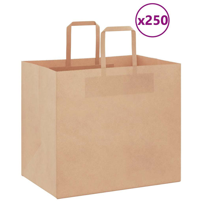 Pungi de hârtie 250 buc cu mânere maro 32x22x28 cm - WALTI WALTI