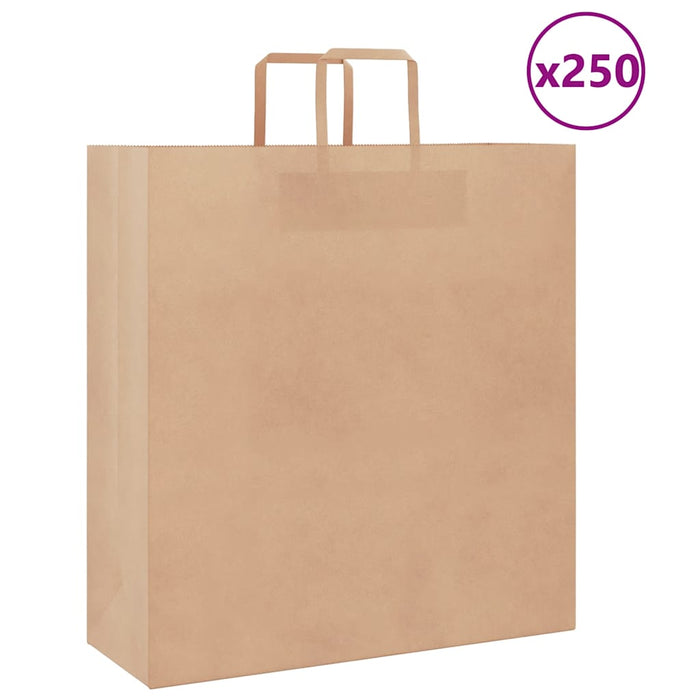 Pungi de hârtie 250 buc cu mânere maro 45x17x48 cm - WALTI WALTI