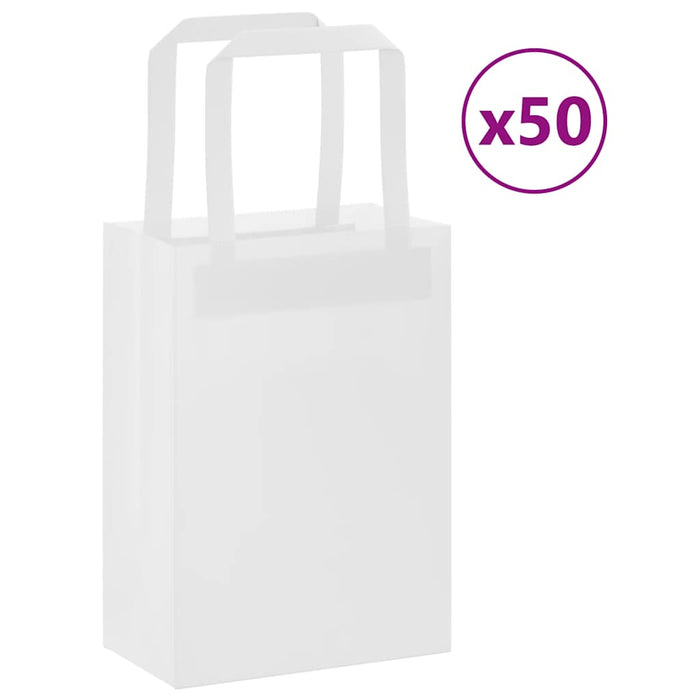 Pungi de hârtie 50 buc cu mânere albe 15x8x21 cm - WALTI WALTI