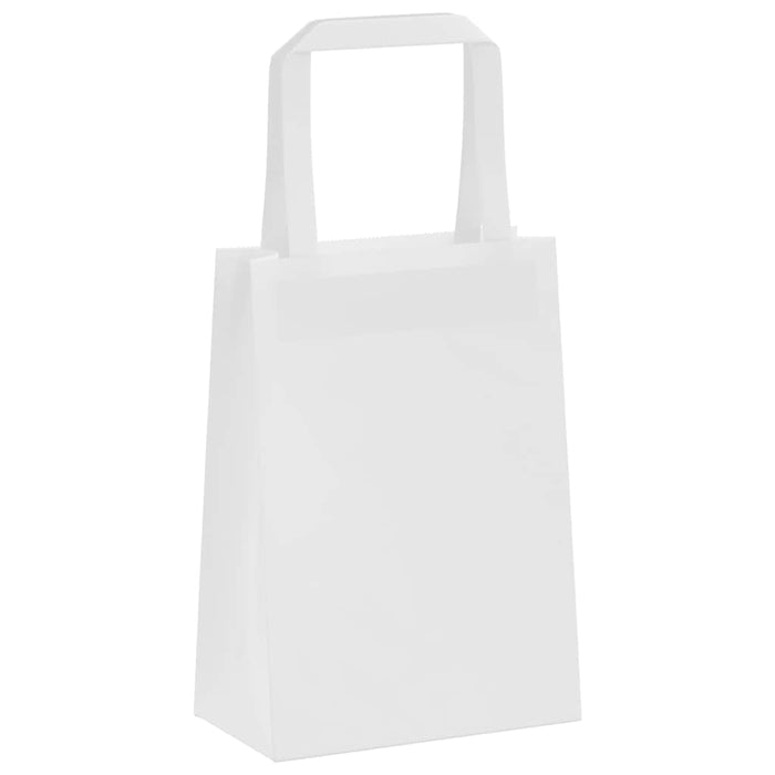Pungi de hârtie 50 buc cu mânere albe 15x8x21 cm - WALTI WALTI