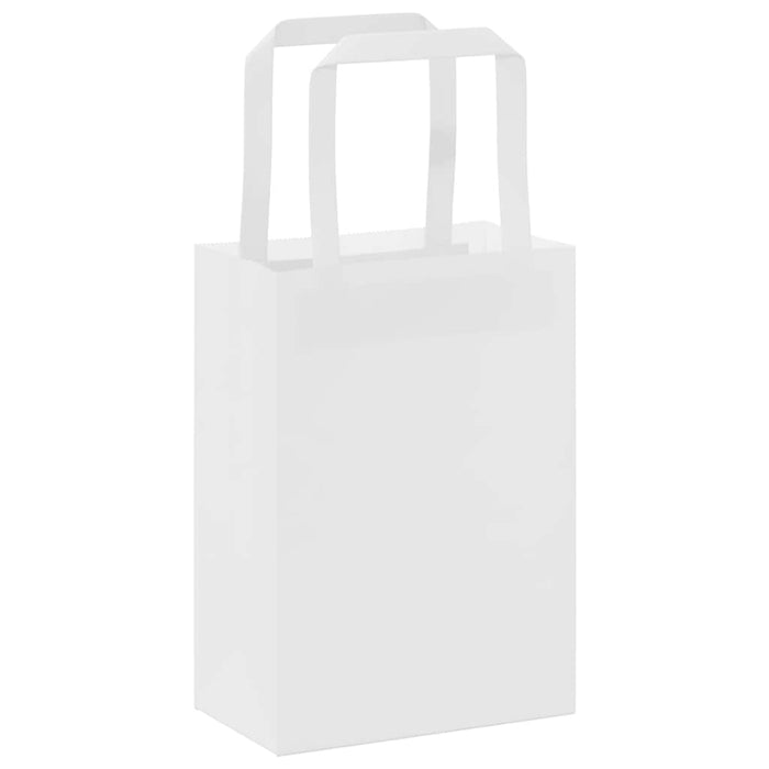 Pungi de hârtie 50 buc cu mânere albe 15x8x21 cm - WALTI WALTI