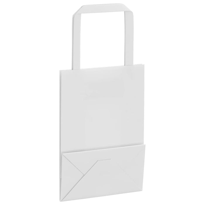 Pungi de hârtie 50 buc cu mânere albe 15x8x21 cm - WALTI WALTI