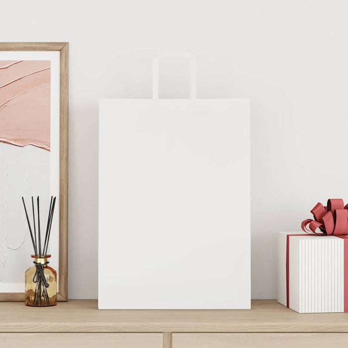 Pungi de hârtie 50 buc cu mânere albe 32x17x44 cm - WALTI WALTI