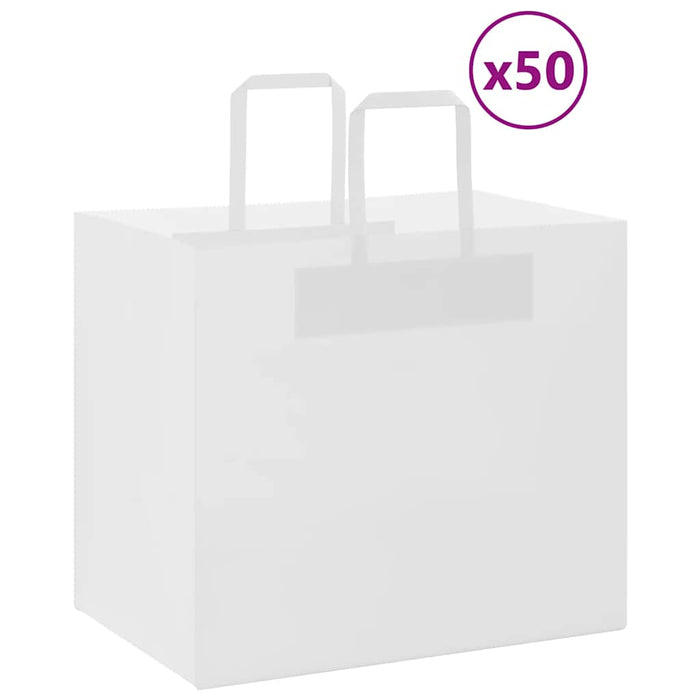 Pungi de hârtie 50 buc cu mânere albe 32x22x28 cm - WALTI WALTI