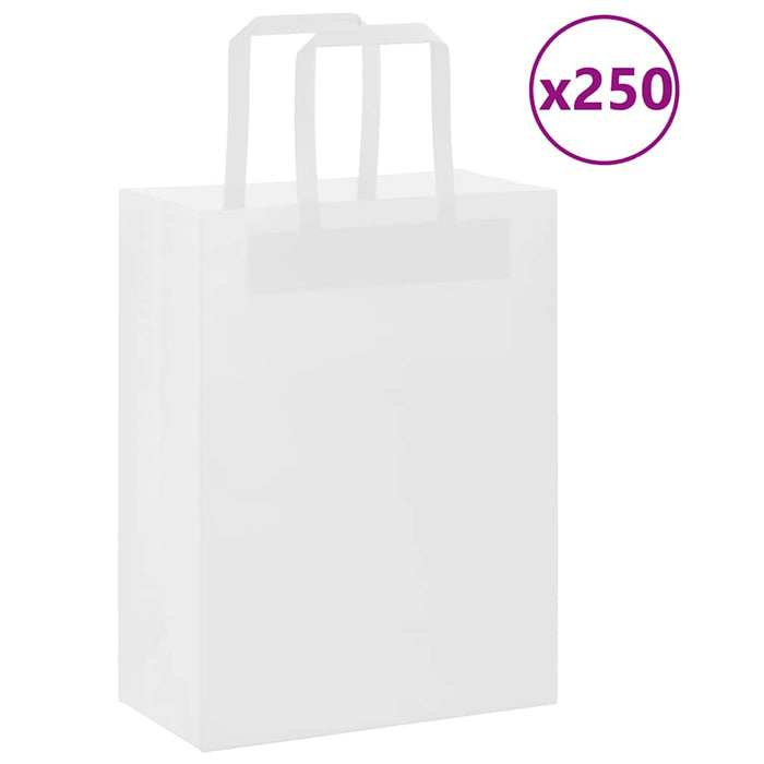 Pungi de hârtie 250 buc cu mânere albe 21x11x28 cm - WALTI WALTI