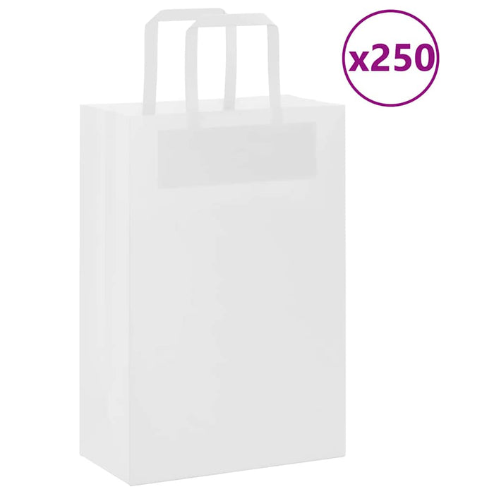 Pungi de hârtie 250 buc cu mânere albe 21x11x31 cm - WALTI WALTI
