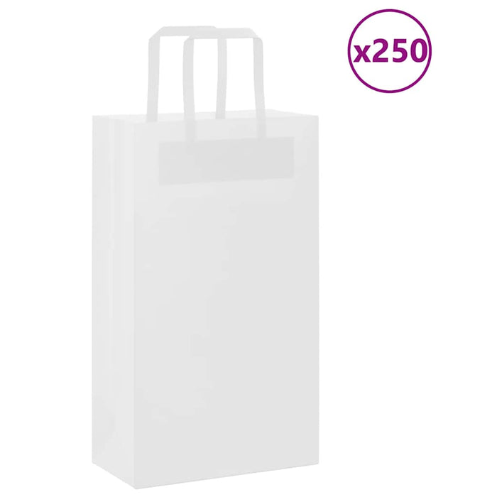 Pungi de hârtie 250 buc cu mânere albe 21x11x36 cm - WALTI WALTI